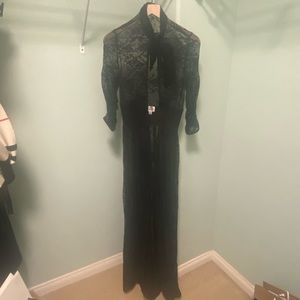 Unique Vintage Black Floral Lace Tallullah Duster